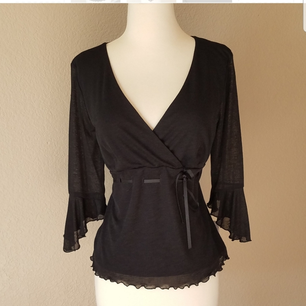 Black AGB Byer Bell Sleeve Blouse